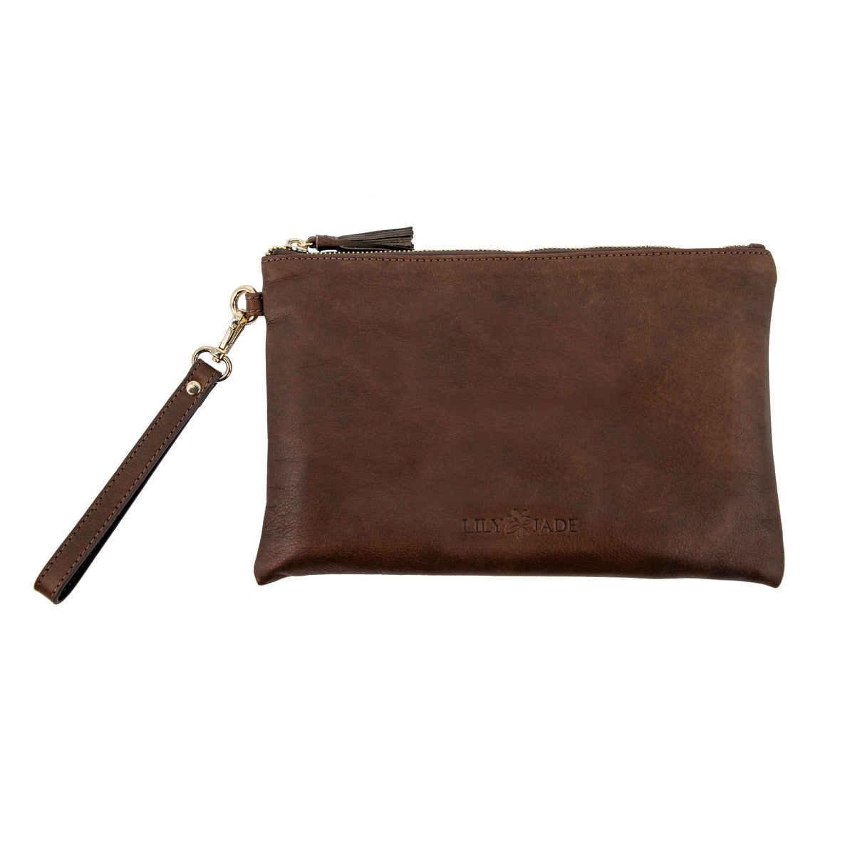 Lily Jade - Signature Leather Wristlet - Old English & Gold